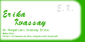 erika kvassay business card